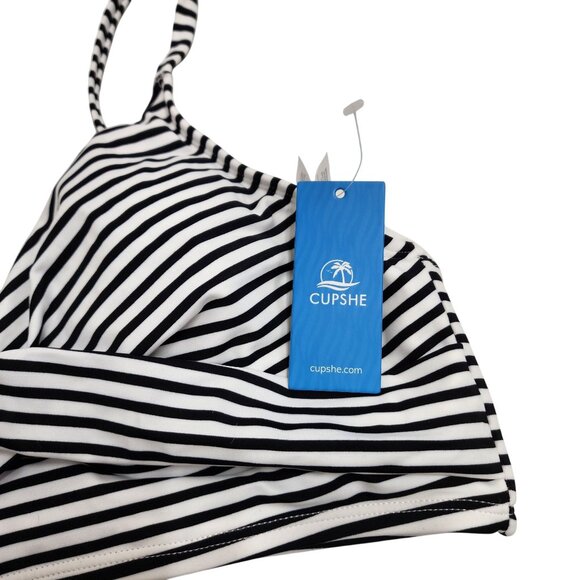 Cupshe Womens Striped Bikini Set Swimsuit Size L Swimwear - Picture 5 of 6